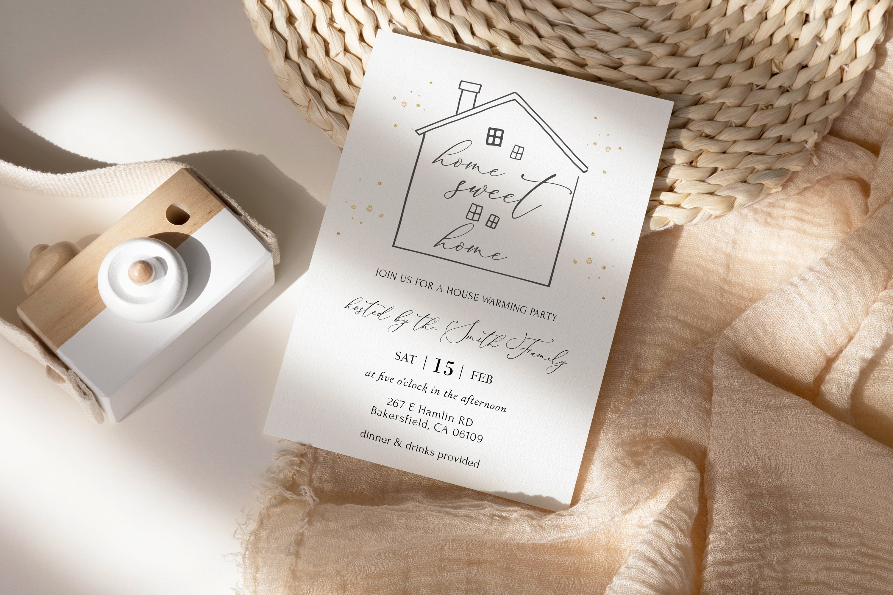 Editable Housewarming Party Invitation Template, Home Sweet Home ...