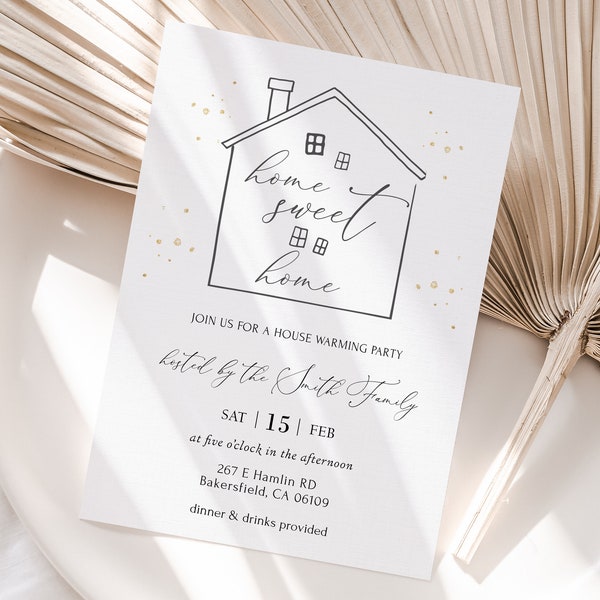 Editable Housewarming Invitation Template, Printable House Warming Party Invitations, Digital Home Warming Party Invite Card