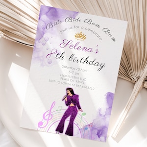 Modèle modifiable d'invitation d'anniversaire Selena (numérique)