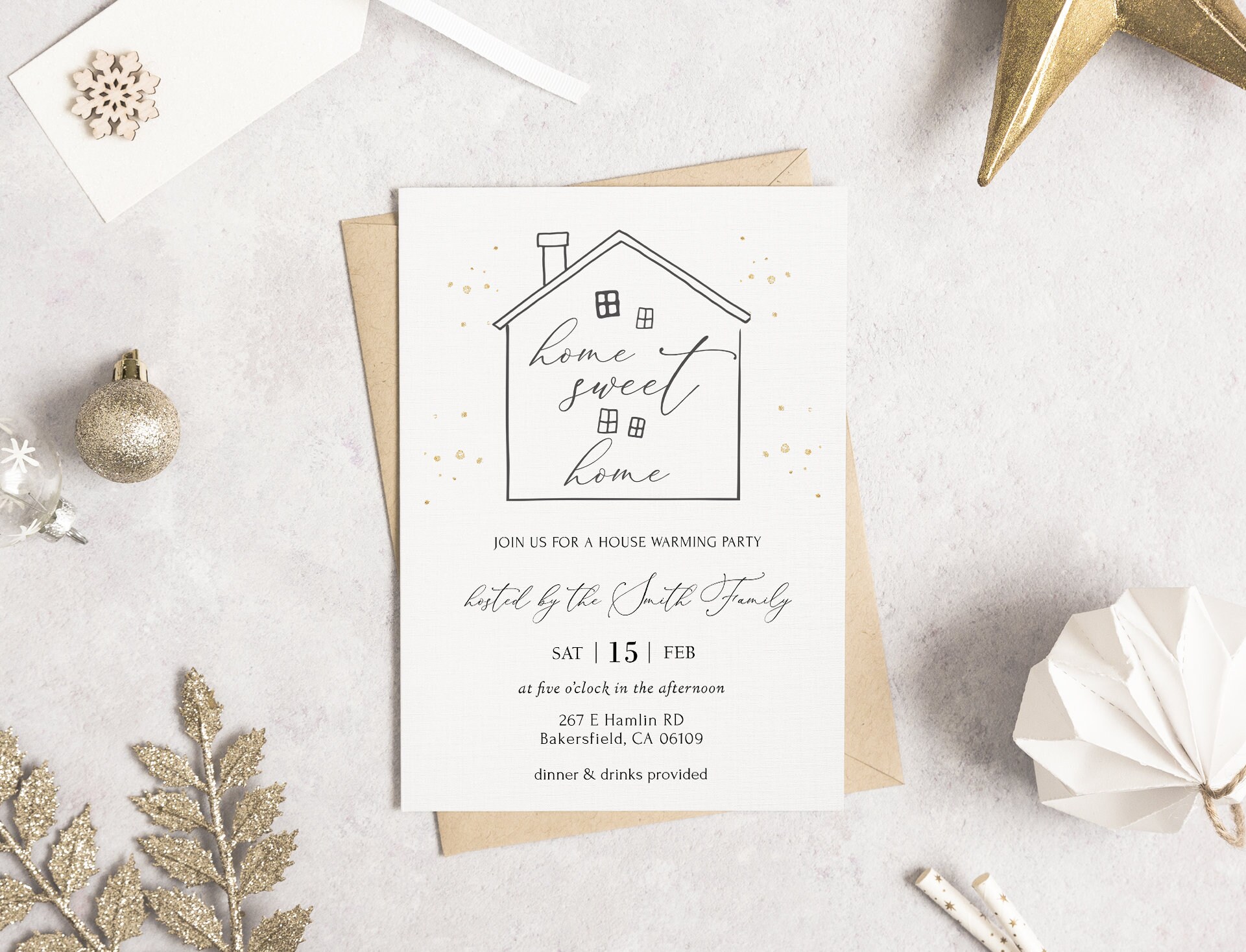 Editable Housewarming Party Invitation Template, Home Sweet Home ...