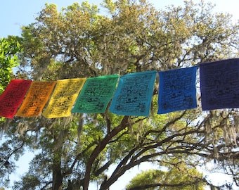 Pride, Compassion, Love: Blessings Prayer Flags  (8"x6") in 7 Rainbow Colors