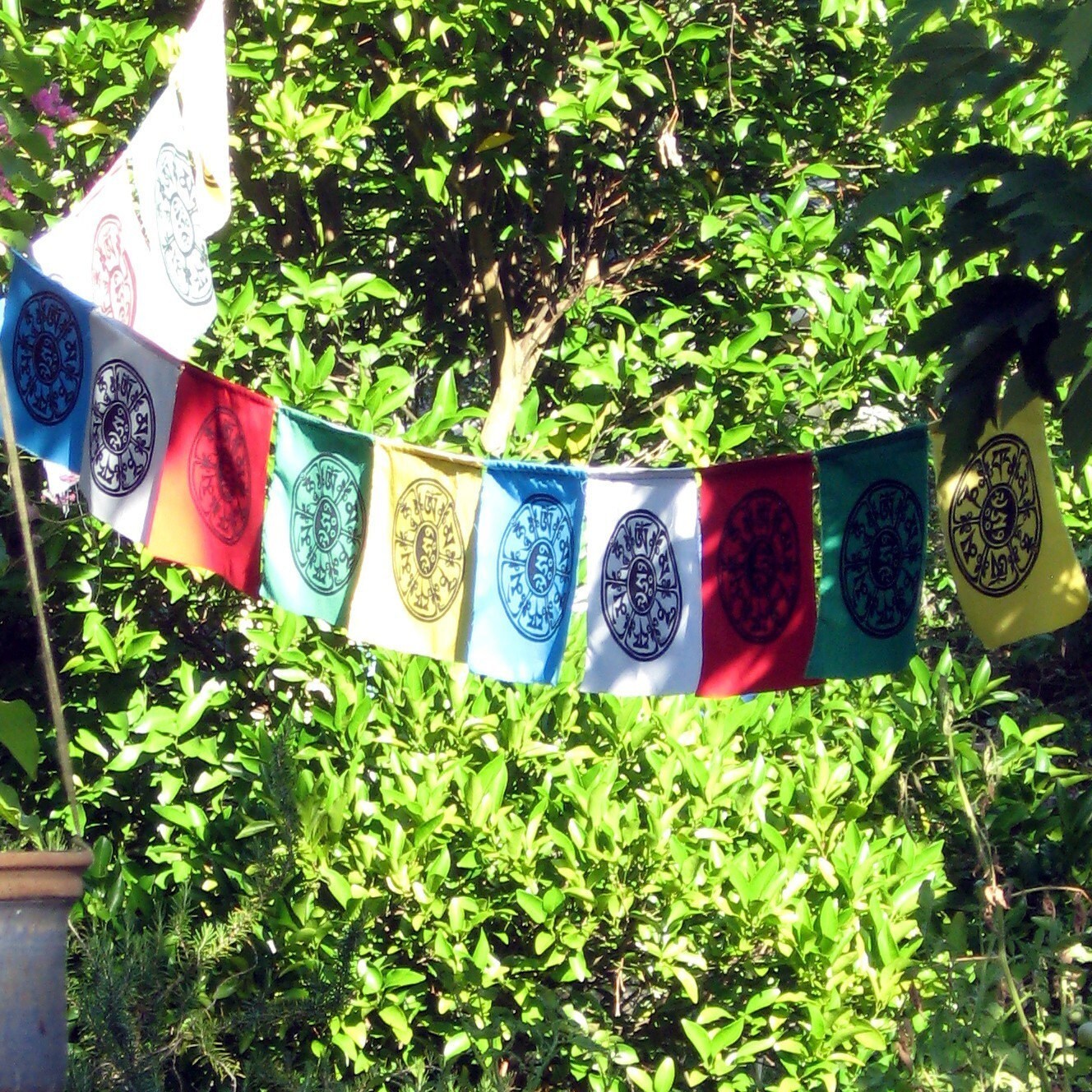Dharma Prayer Flags With Tibetan Compassion Mantra / String of 10 ...
