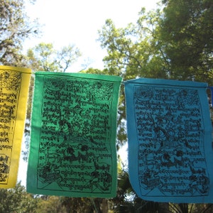 Rainbow Colors 12x9 7 flags Tibetan Wind Horse Prayer Flags image 4