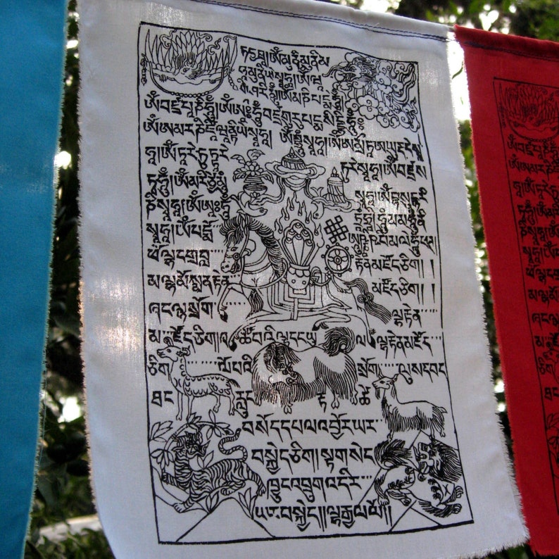 Silkscreened Tibetan Prayer Flags string of 15 image 4