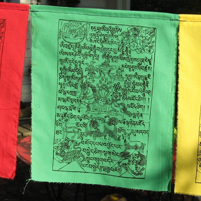 Silkscreened Tibetan Prayer Flags string of 15 image 2