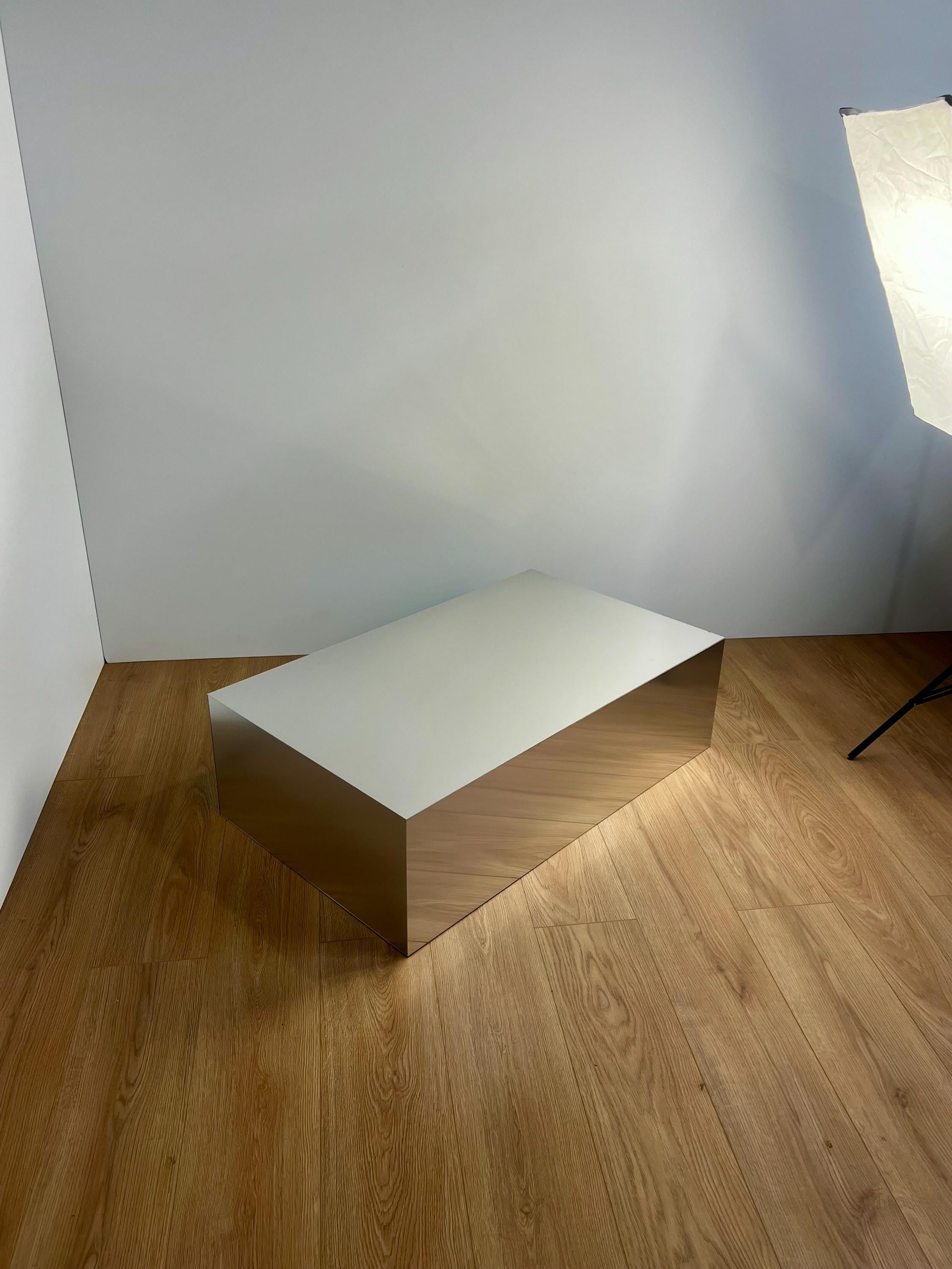 Metal coffee table. Aluminum table. Side table. Designer furniture. Table for home. Cafe table.