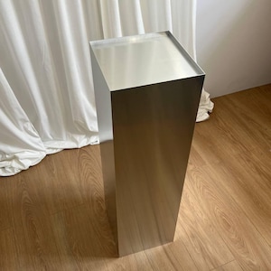 Aluminum stand. Side table. Designer furniture. Home decor. Metal high table. Stainless steel table.