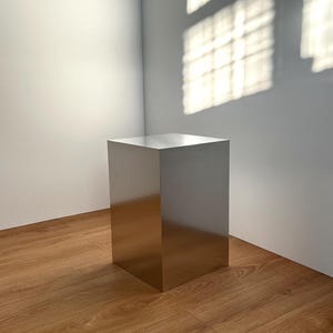 Stainless steel table. Coffee table. Side table. Metal bedside table. End table.