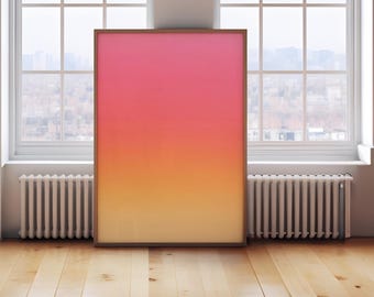 ミニマリストのサンセットグラデーションアートプリント、ソフトパステルの抽象的なウォールアート、モダンでトレンディなウォールアート、カリフォルニア瞑想ポスター、デジタルダウンロード