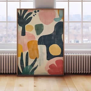 Abstract Colorful Print, Trendy Art, Aesthetic Home Decor, Wall Art Modern Print, Colorful Poster, Muted Colors, Digital Download Printable