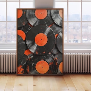 Retro Grunge Music Poster, Vintage Vinyl Wall Art, Funky Music Print, Music Wall Art-Trendy Decor, Digital Download, Large Print-DIY art