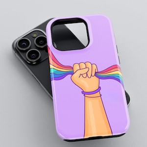 Pride Day Phone Case for iPhone 15 Pro Max, Samsung S24 Ultra, Google Pixel & Xiaomi - Double Layer Case Gay accessory Gift for best friend
