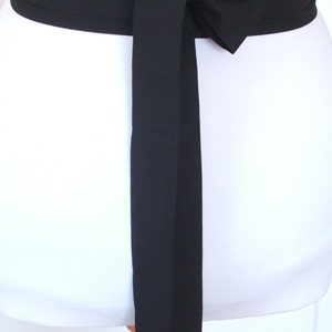 Black obi belt sash Japanese kimono yukata sash belt with ties geisha anime cosplay costume sash belt image 4