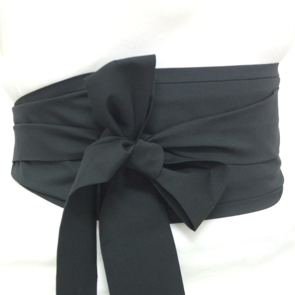 Black Obi Belt / Sash Oriental Japanese Geisha style by loobyloucrafts ... Kimono Yukata belt wrap ... unisex sash belt