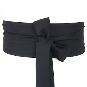 Black obi belt sash Japanese kimono yukata sash belt with ties geisha anime cosplay costume sash belt image 2