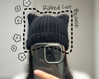 Ribbed Cat Beanie