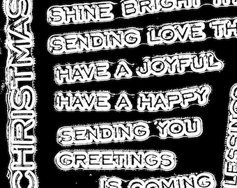 10 pc Brand New, Cling Stamps, Christmas Sentiments