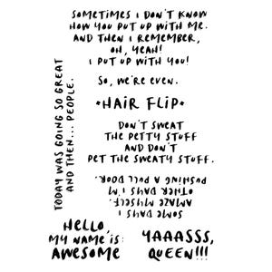 8 pc Brand New, Never Used Cling Stamps, Sentiments, Silly Comments