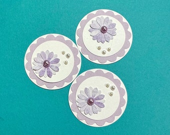 3 pc Flower Embellishments