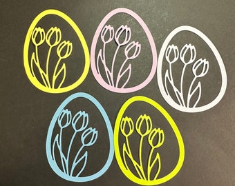 1 pc Cut Out Egg With Tulips Inside