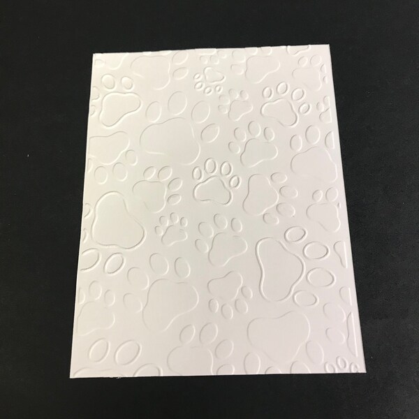 Set Of 4 Embossed Card Fronts, Embossed Card Sheets, Doggy Paw Prints