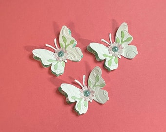 3 pc Layered Butterfly Embellishments