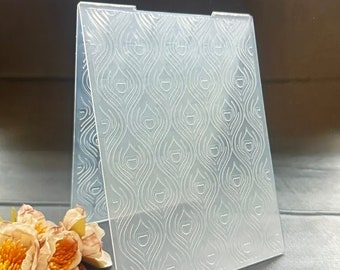 Brand New, Embossing Folder, Never Been Used, Peacock Feathers