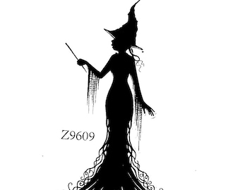 Brand New, Clear Stamps, Witch With Magic Wand