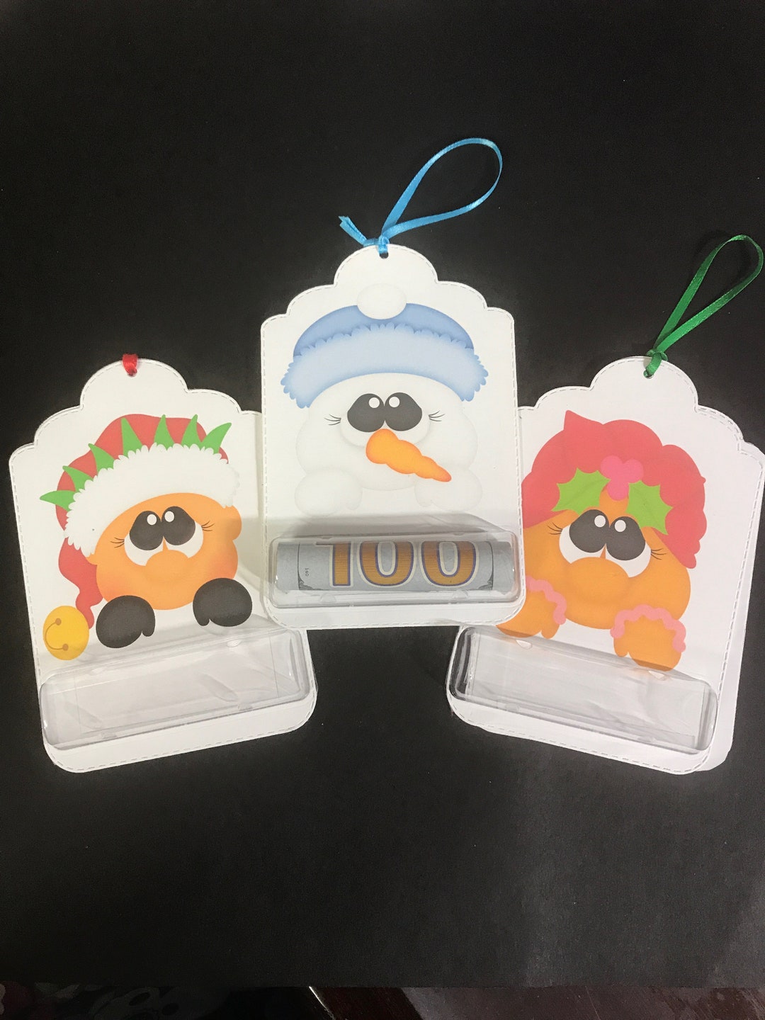 Set of 3 Money Gift Tag Holders Lip Balm Holder Christmas Etsy
