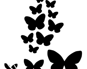 1 pc Plastic Re-useable Stencil, Butterflies