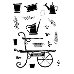 18 Pc Brand New Cling Stamp, Gardening