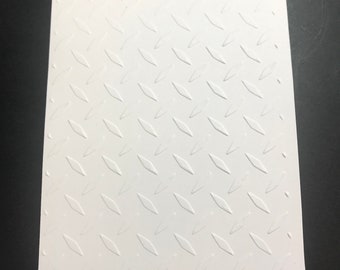 Set Of 4 Embossed Card Fronts, Embossed Card Sheets, Full Sheet Of Diamond Plate