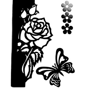 Brand New, Embossing Folder, Rose Border, Flowers, Butterfly