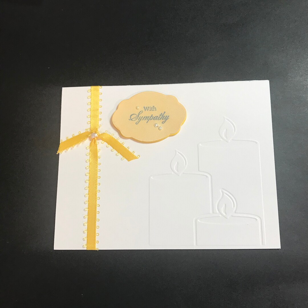 Embossed & Die Cut Sympathy Card Embossed Candles Die Cut Etsy