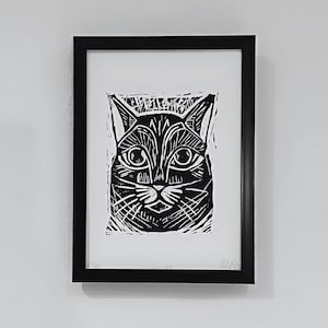 Linocat - Limited Edition Linocut Linoprint