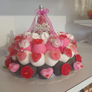 Tort urodzinowy z motywem cukierków