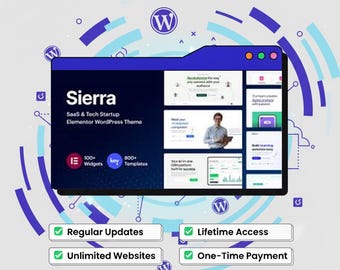 Sierra – SaaS & Tech Startup Elementor WordPress Theme | Website Templates