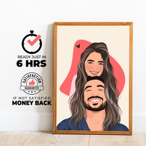 Retrato personalizado, presente de casal para ela, retrato sem rosto, retrato de noivado a partir de foto, ilustração personalizada, presente para amigo