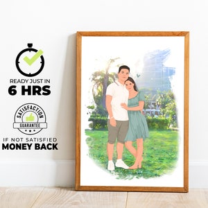 Retrato de casal personalizado, retrato sem rosto, retrato personalizado, presente personalizado, retrato personalizado, presente para ela
