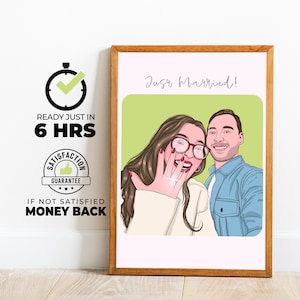 custom couple portrait, couple drawing, couple portrait, Engagement portrait print, faceless portrait print , Engagement photo painting gift
