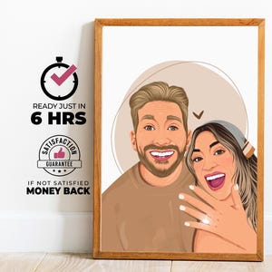 Portraitzeichnung, Verlobungszeichnung, Portraitzeichnung, Portraitzeichnung, Verlobung, Geschenk für Freund, Zeichnung vom Foto, Familien Portrait, Freundin