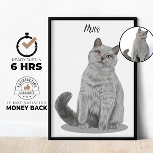 Custom Pet Portraits Using Pet Photo Personalized Digital Dog Portraits Cat Portraits Custom Dog Portraits Custom Pet Art Pet Drawing