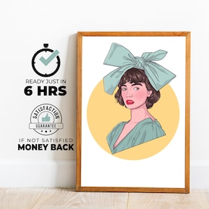 Custom Digital Portrait of a Solo Girl for Instagram Logo or Social Media Profile – Personalized Art for Profile Picture