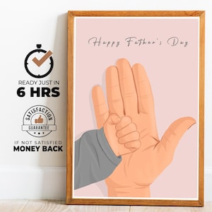 Regalo personalizado para el Día del Padre, Arte mural personalizado para papá y su bebé, Regalo imprimible para el Día del Padre, Descarga digital para papá, Regalo para papá
