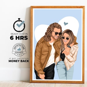 retrato de pareja, regalo para pareja, dibujo de compromiso, retrato de novio, regalo de novia, retrato sin rostro, retrato familiar, regalo para mamá