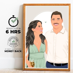 Disegno personalizzato senza volto, regalo per il migliore amico, coppia o famiglia - Ritratto personalizzato con linee minimali per ogni occasione
