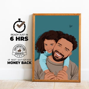 Regalo personalizado para el día del padre, retrato personalizado de papá, obra de arte significativa, arte de pared, hermoso regalo para el día del padre, papá