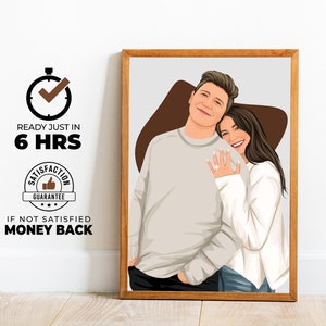 Retrato personalizado sin rostro: regalo fotográfico ilustrado personalizado para tu pareja