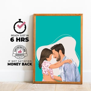Regalo personalizzato per la festa del papà, ritratto personalizzato del papà, opera d'arte significativa, arte murale, regalo per la festa del papà