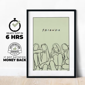 Arte de linha personalizada para melhor amigo, presente para melhor amigo, impressão de retrato sem rosto, retrato personalizado, presente de aniversário para melhor amigo, ilustração de amigo